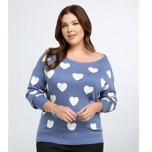 Blue & White Heart Sweater